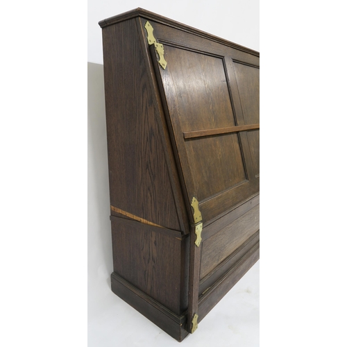 75 - A LATE VICTORIAN OAK FALL FRONT FOLIO CABINETwith interior fall front compartment, 127cm high x 125c... 