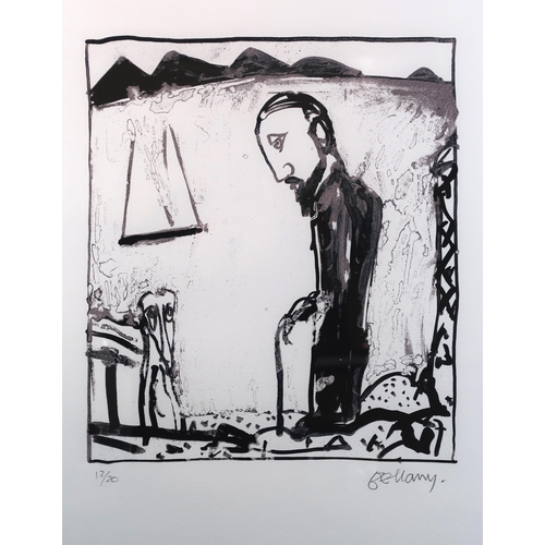 1007 - JOHN BELLANY CBE RA (SCOTTISH 1942-2013)THE WANDERER 5: THE WALKING STICK 1998Screenprint, signed lo... 