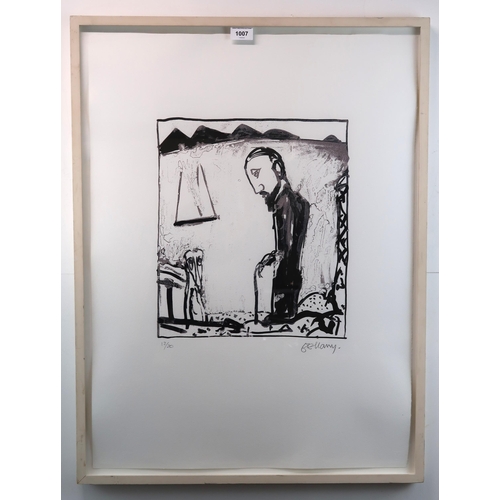 1007 - JOHN BELLANY CBE RA (SCOTTISH 1942-2013)THE WANDERER 5: THE WALKING STICK 1998Screenprint, signed lo... 