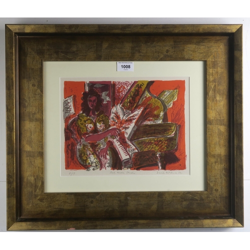 1008 - DAVID MCCLURE RSA RSW (SCOTTISH 1926-1998)RED MUSIC STUDIO Lithograph, signed lower right, dated (19... 