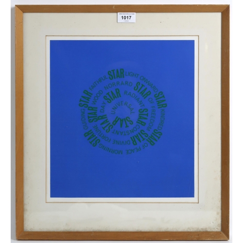 1017 - IAN HAMILTON FINLAY CBE (SCOTTISH 1925-2006)SEA POPPY TWO - 1965Screenprint, 34 x 31cm (13.5 x 12.25... 