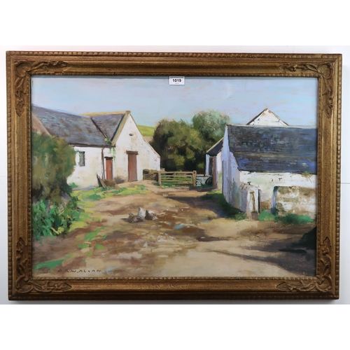 1019 - ARCHIBALD RUSSELL WATSON ALLAN (SCOTTISH 1878-1959)A CUMBRAE FARM Mixed media, signed lower left, 50... 