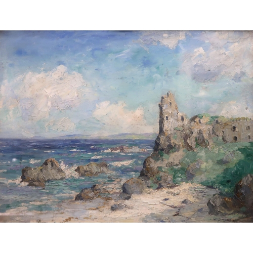 1047 - SCOTTISH SCHOOL (20TH CENTURY)DUNURE CASTLEOil on canvas, 36 x 46cm (14 x 18