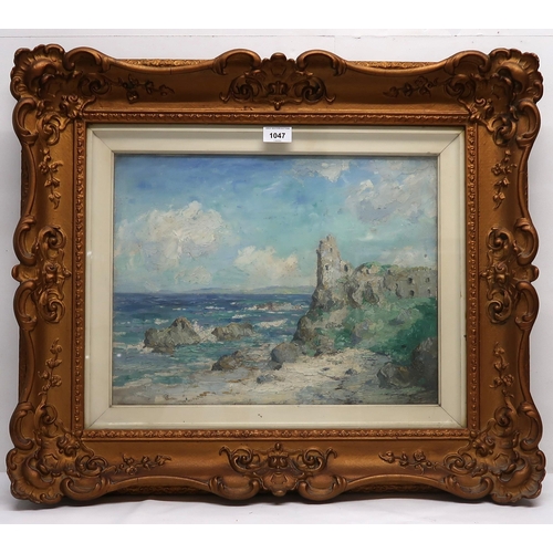 1047 - SCOTTISH SCHOOL (20TH CENTURY)DUNURE CASTLEOil on canvas, 36 x 46cm (14 x 18