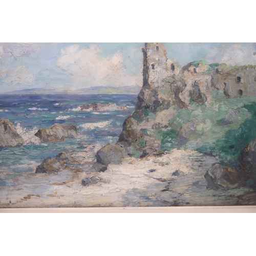 1047 - SCOTTISH SCHOOL (20TH CENTURY)DUNURE CASTLEOil on canvas, 36 x 46cm (14 x 18