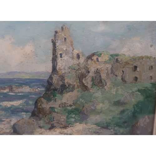 1047 - SCOTTISH SCHOOL (20TH CENTURY)DUNURE CASTLEOil on canvas, 36 x 46cm (14 x 18