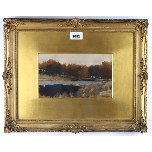 1052 - JAMES PATERSON PRSW RSA RWS (SCOTTISH 1854-1932)RIVER VIEWWatercolour, signed, inscribed Moniaive an... 