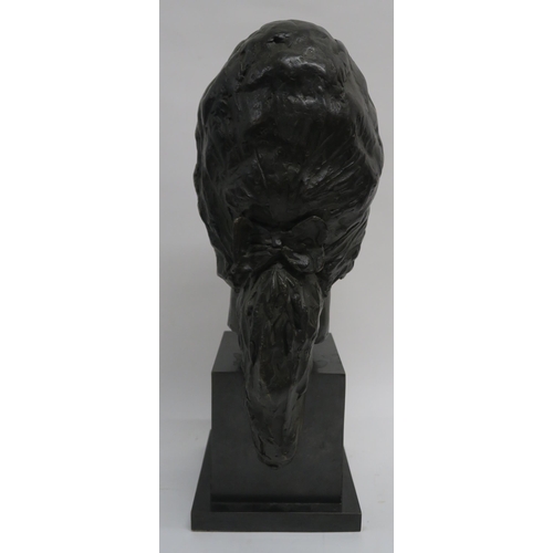 1057 - SCOTTISH SCHOOLFEMALE HEAD WITH A BOW IN HER HAIR Bronze, 51cm high (inc plinth), 34cm (head)&n... 