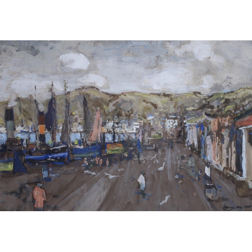 1060 - JAMES KAY RSA RSW (SCOTTISH 1858-1942)Oban HarbourGouache on paper, signed, 24 x 34.5cm (9.5 x 13.5