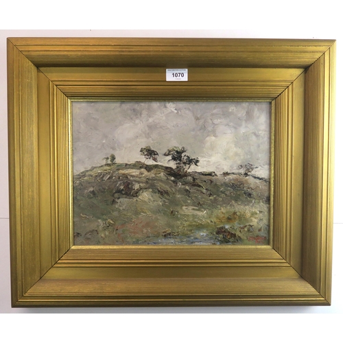 1070 - JOHN A. COPLAND (1854-1929)TREES UPON HILL Oil on board, signed lower right, dated (1922), 26 x... 