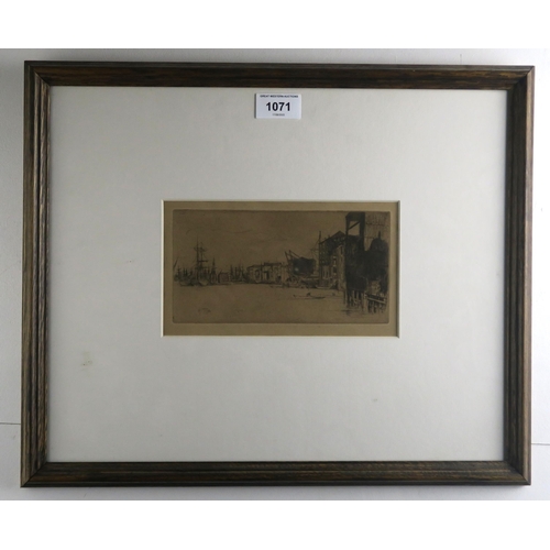 1071 - JAMES ABBOT MCNEILL WHISTLER NEAC RBA RE (AMERICAN 1834-1903)FREE TRADE WHARF 1877Etching and drypoi... 