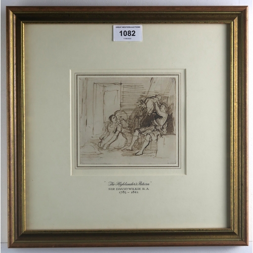 1082 - SIR DAVID WILKIE RSA (SCOTTISH 1785-1841)STUDY FOR THE HIGHLANDER'S RETURNBrown pen and ink on paper... 