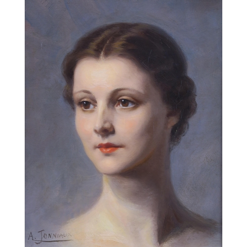 1084 - ALFRED JONNIAUX (BELGIAN 1882-1974)PORTRAIT OF LADY MENUHINOil on canvas, signed, 39 x 32cm (15.25 x... 