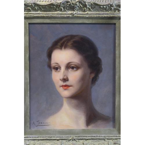 1084 - ALFRED JONNIAUX (BELGIAN 1882-1974)PORTRAIT OF LADY MENUHINOil on canvas, signed, 39 x 32cm (15.25 x... 