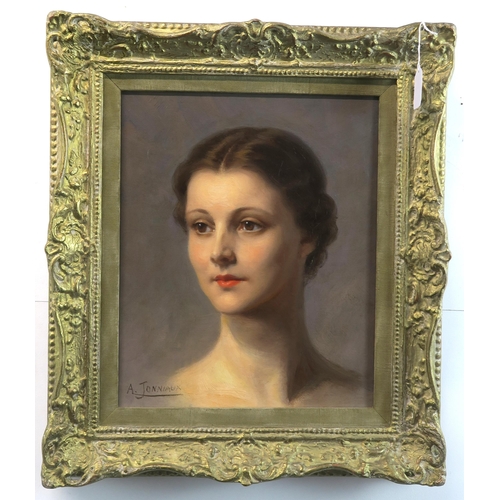 1084 - ALFRED JONNIAUX (BELGIAN 1882-1974)PORTRAIT OF LADY MENUHINOil on canvas, signed, 39 x 32cm (15.25 x... 