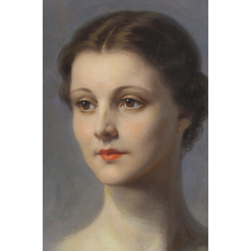 1084 - ALFRED JONNIAUX (BELGIAN 1882-1974)PORTRAIT OF LADY MENUHINOil on canvas, signed, 39 x 32cm (15.25 x... 