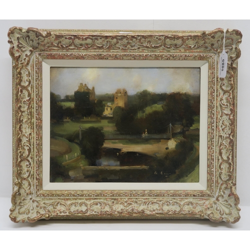 1085 - ANDREW LAW (SCOTTISH 1873-1967)DEAN PARK, KILMARNOCKOil on panel board, signed, 22 x 28cm (8.5 x 11