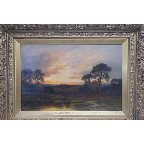 1089 - WILLIAM BEATTIE-BROWN RSA (SCOTTISH 1831-1909)SUNDOWN IN STRATH-TUMMELOil on canvas, signed, 40.5 x ... 