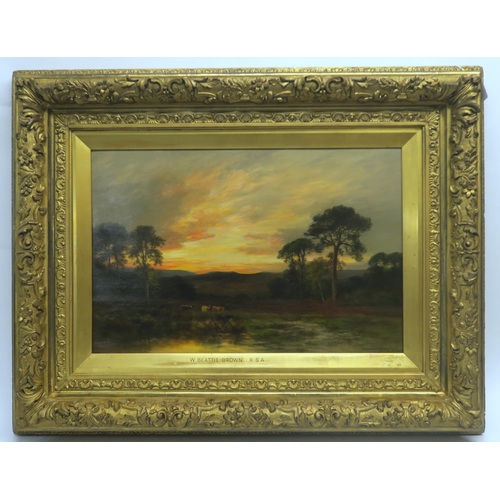 1089 - WILLIAM BEATTIE-BROWN RSA (SCOTTISH 1831-1909)SUNDOWN IN STRATH-TUMMELOil on canvas, signed, 40.5 x ... 