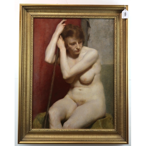 1095 - MANNER OF WILLIAM ETTY RA (BRITISH 1787-1849)SEATED FEMALE NUDE STUDYOil on canvas, 61 x 46cm (24 x ... 