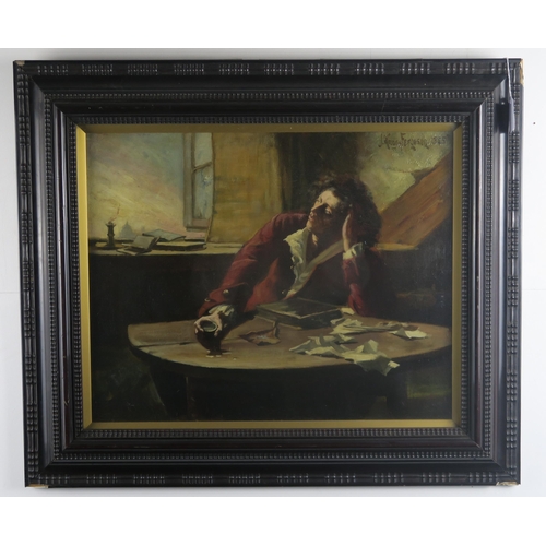 1096 - JOHN KNOX FERGUSON (SCOTTISH 1878-1891)CHATTERTON (MORNING OF 25TH AUGUST 1770)Oil on canvas, signed... 