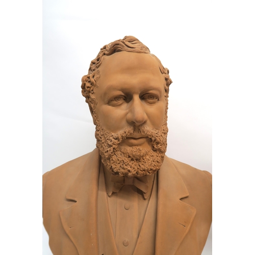 1115 - W C LAWTON (ACTIVE 1885-1912)MR A G BARNS GRAHAM, MRS A G BARNS GRAHAMTerracotta busts, signed, insc... 