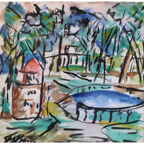 957 - DONALD BAIN (SCOTTISH 1904-1979)IN THE LUXEMBOURG GARDENS, PARISWatercolour, signed lower left, 27 x... 