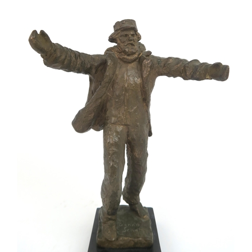 965 - BENNO SCHOTZ (SCOTTISH 1891-1984)KEIR HARDIE, SKETCH FOR MONUMENT Bronze on wooden base, signed, dat... 