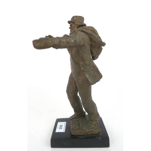 965 - BENNO SCHOTZ (SCOTTISH 1891-1984)KEIR HARDIE, SKETCH FOR MONUMENT Bronze on wooden base, signed, dat... 