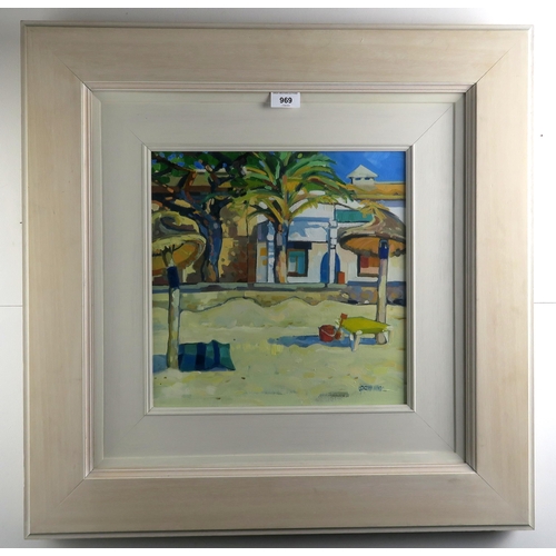 969 - LIN PATTULLO (SCOTTISH b.1949)MAJORCA Oil on canvas, signed lower right, 34 x 34cm (13.5 x 13.5)Titl... 