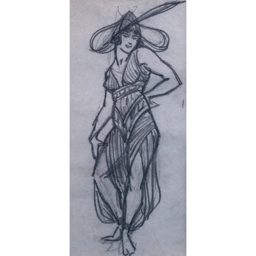 973 - MARGARET MORRIS (BRITISH 1891-1980)COSTUME DESIGN. CIRCA 1920Graphite on paper, 22 x 11cm (8.75 x 4.... 