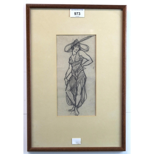 973 - MARGARET MORRIS (BRITISH 1891-1980)COSTUME DESIGN. CIRCA 1920Graphite on paper, 22 x 11cm (8.75 x 4.... 