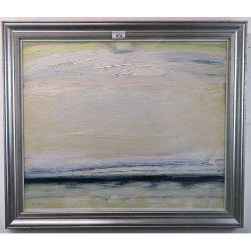 974 - JOHN HOUSTON OBE RSA (1930-2008)SEA EDGE, SUMMER Oil on canvas, signed lower left, 49 x 60cm (19.25 ... 