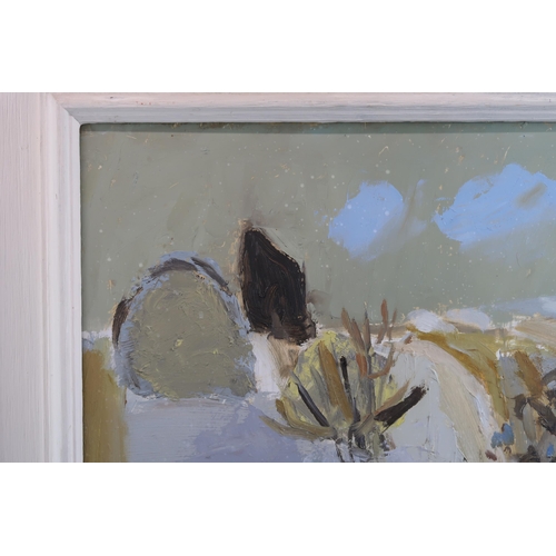 978 - ANN WEGMULLER (SCOTTISH b.1941)ABSTRACT LANDSCAPE Oil on board, signed lower left, 34 x 39cm (13.25 ... 