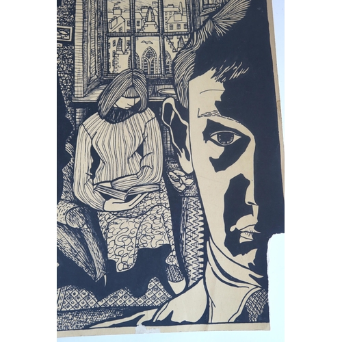 979A - ALASDAIR GRAY (SCOTTISH 1934-2019)EARLY SELF PORTRAIT (1957)Lithograph, 33 x 22cm (13 x 8.75