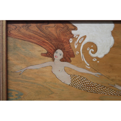 988 - ELIZABETH MARY WATT (SCOTTISH 1886-1954)MERMAIDMixed media on panel, signed and dated 1933, 24.5 x 2... 