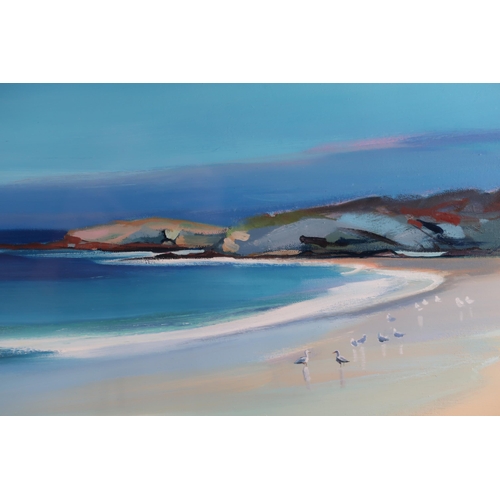 992 - PAM CARTER (SCOTTISH b.1952)GULLS, KILORAN BAY Oil on canvas, signed lower right, 48 x 58cm (19 x 22... 