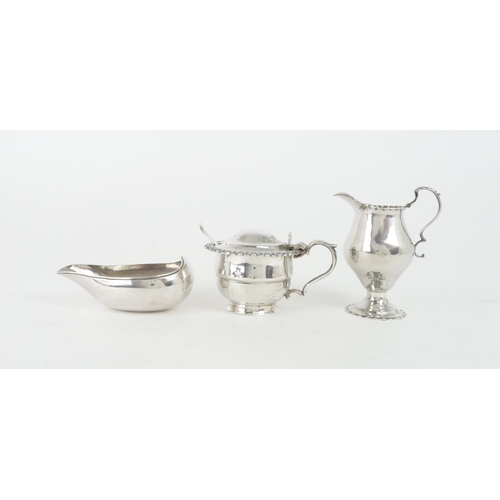 458 - A GEORGE III SILVER PAP BOATpossibly by Samuel Meriton II, London 1775 (marks rubbed), a George IV S... 