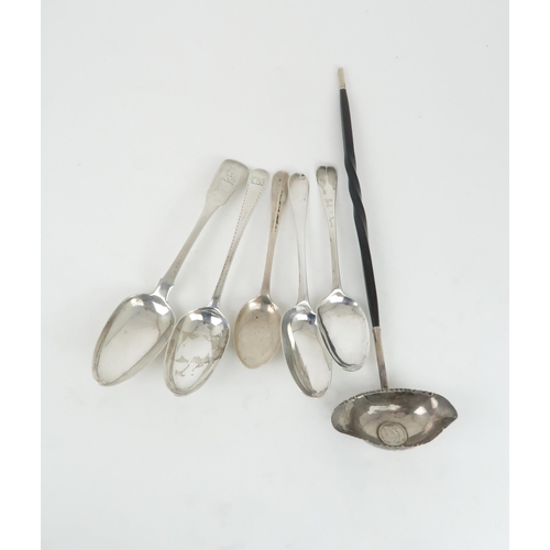 488 - A COLLECTION OF SILVERcomprising a silver serving spoon by Matthew West & Christopher Eades, Dub... 