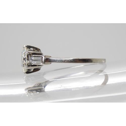 873 - *WITHDRAWN A PLATINUM DIAMOND RINGset with an old brilliant cut, with the approx dimensions of 7.30 ... 