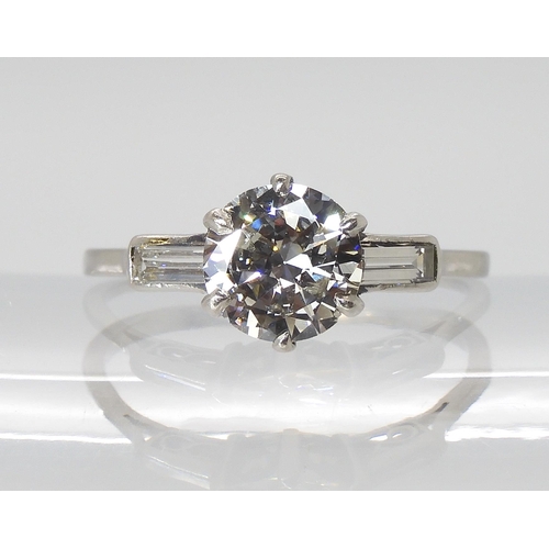 873 - *WITHDRAWN A PLATINUM DIAMOND RINGset with an old brilliant cut, with the approx dimensions of 7.30 ... 