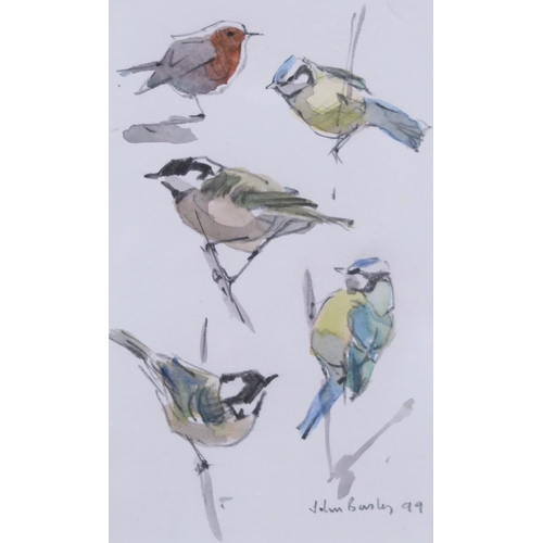 1012 - JOHN BUSBY RSA RSW SWLA (SCOTTISH 1928-2015)BIRD STUDIES Graphite and watercolour, signed lower... 