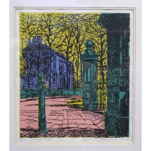 1017 - SCOTTISH SCHOOLPARTICKHILL ROADScreenprint in colour, signed James H ..., 38 x 34cm, together with s... 