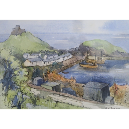 1025 - JEAN GARDINER (SCOTTISH b.1973)DUNUREWatercolour, signed lower right, 26 x 37cm... 