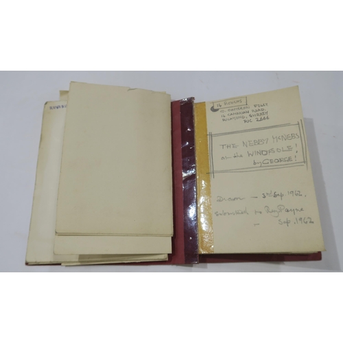 1034 - GEORGE CAMERON FOLEY (SCOTTISH b.FALKIRK 1910)MANUSCRIPT FOR PENIKINS with sketches, cartoons and pl... 