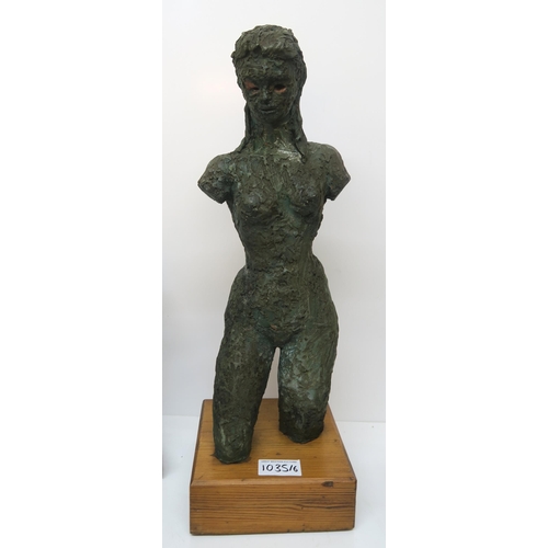 1035 - GEORGE CAMERON FOLEY (SCOTTISH b.FALKIRK 1910)FOUR SCULPTURES TO INCLUDE A FEMALE FIGURE, A HORSE AN... 