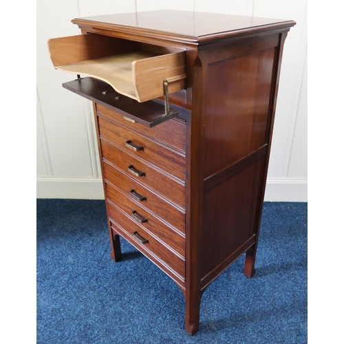 2 - A 20th century mahogany eight drawer music cabinet, 102cm high x 52cm wide 41cm deep