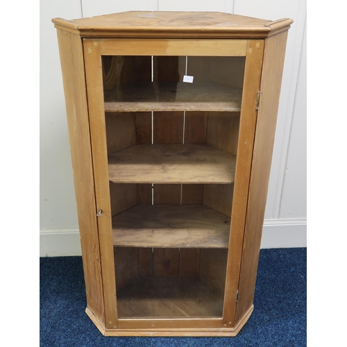 85 - A Victorian pine glazed bookcase and a gilt framed watercolour signed J. Alexander (2)