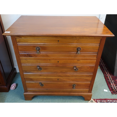 86 - A 20th century mahogany three drawers, an oak drop leaf table and a chimney pot with mosaic decorati... 