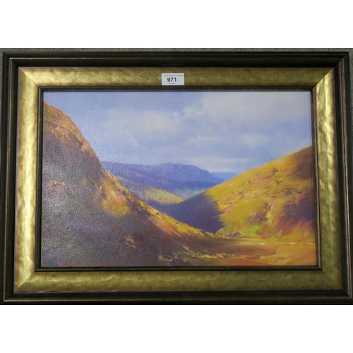 971 - ROBERT SIMPSON Evening Light, Glencoe, signed, oil on board, 31 x 47cm 